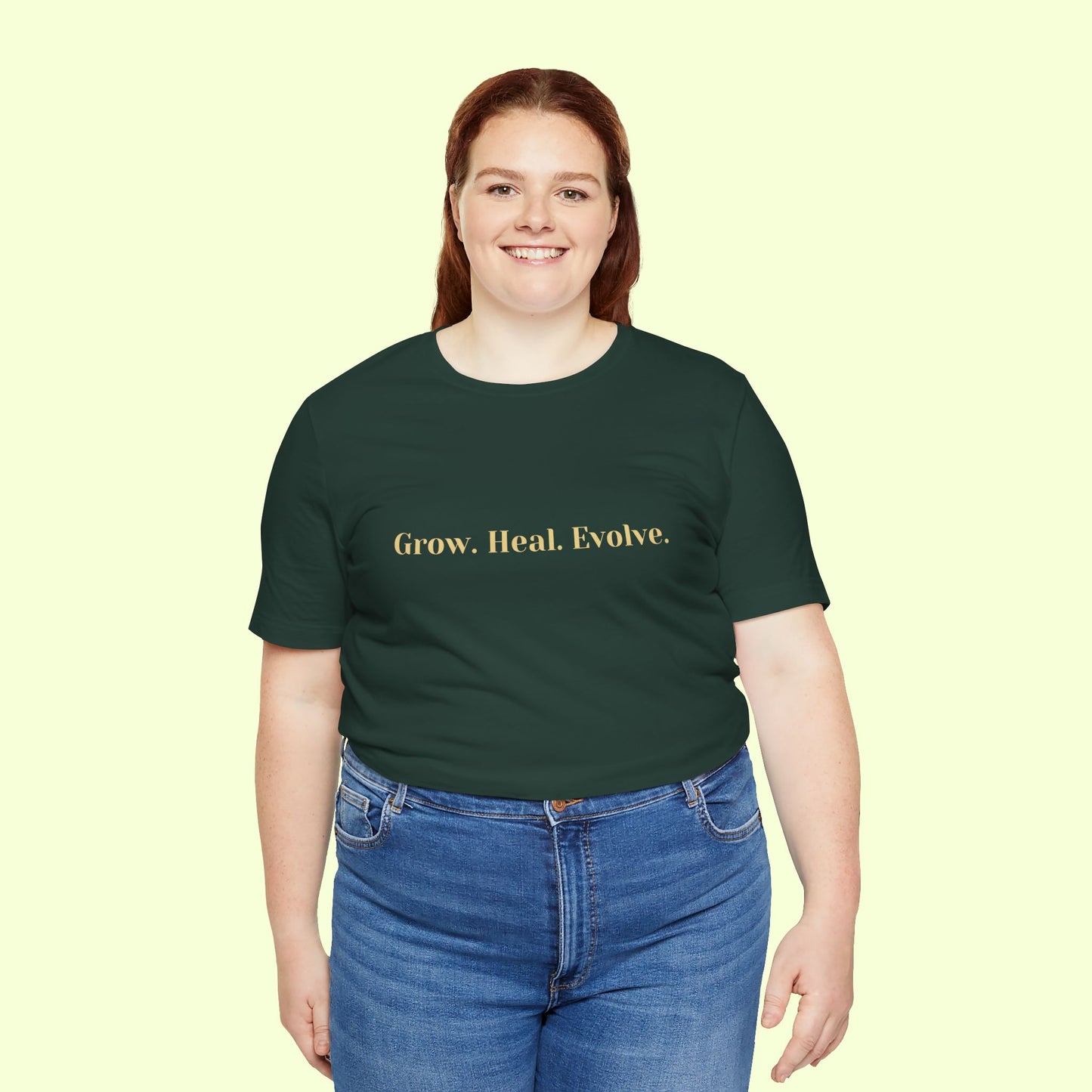 Grow. Heal. Evolve. T-Shirt for Women | Inspirational Faith Quote Tee