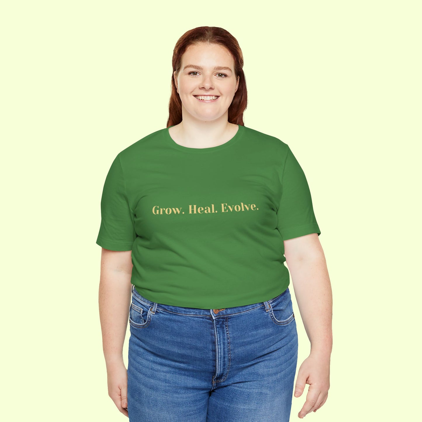 Grow. Heal. Evolve. T-Shirt for Women | Inspirational Faith Quote Tee