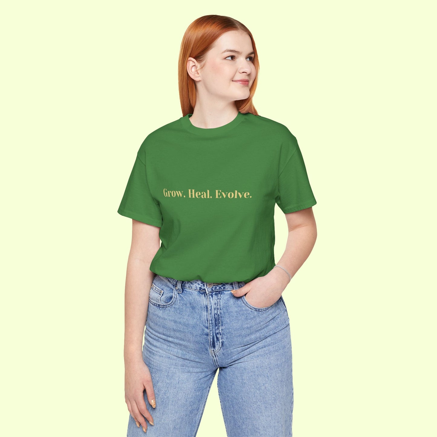 Grow. Heal. Evolve. T-Shirt for Women | Inspirational Faith Quote Tee