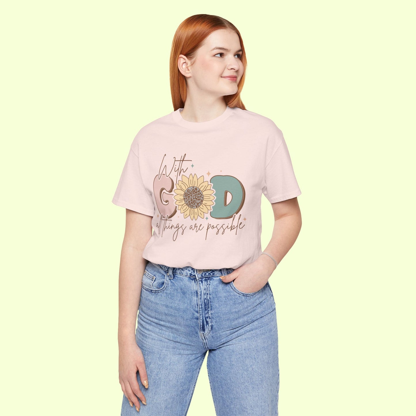 With God, All Things Are Possible.  T-Shirt for Women | Inspirational Faith Quote Tee