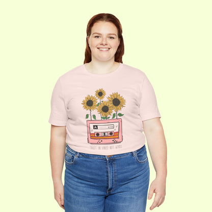 Trust In Vibes Not In Words. T-Shirt for Women | Inspirational Faith Quote Tee