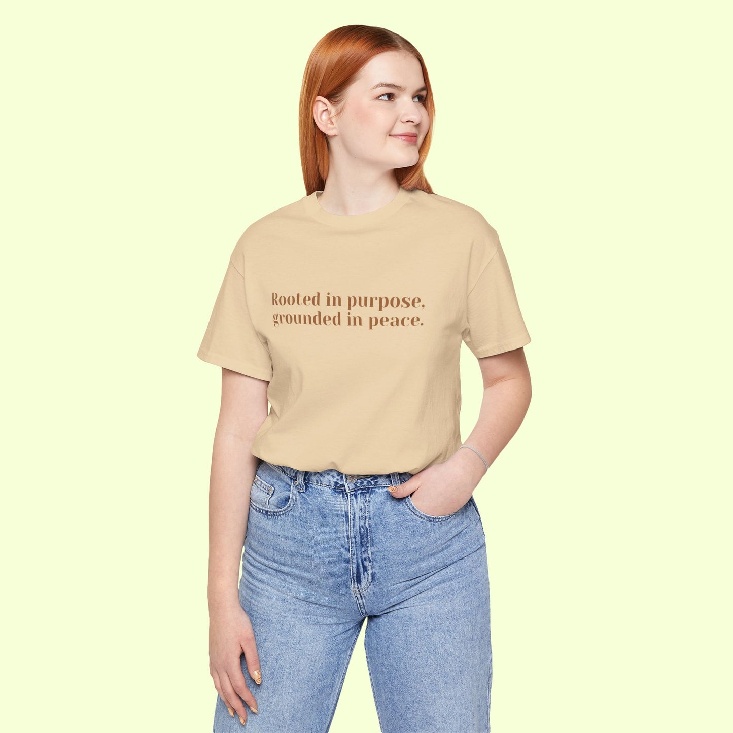 Rooted in purpose, grounded in peace.T-Shirt for Women | Inspirational Faith Quote Tee