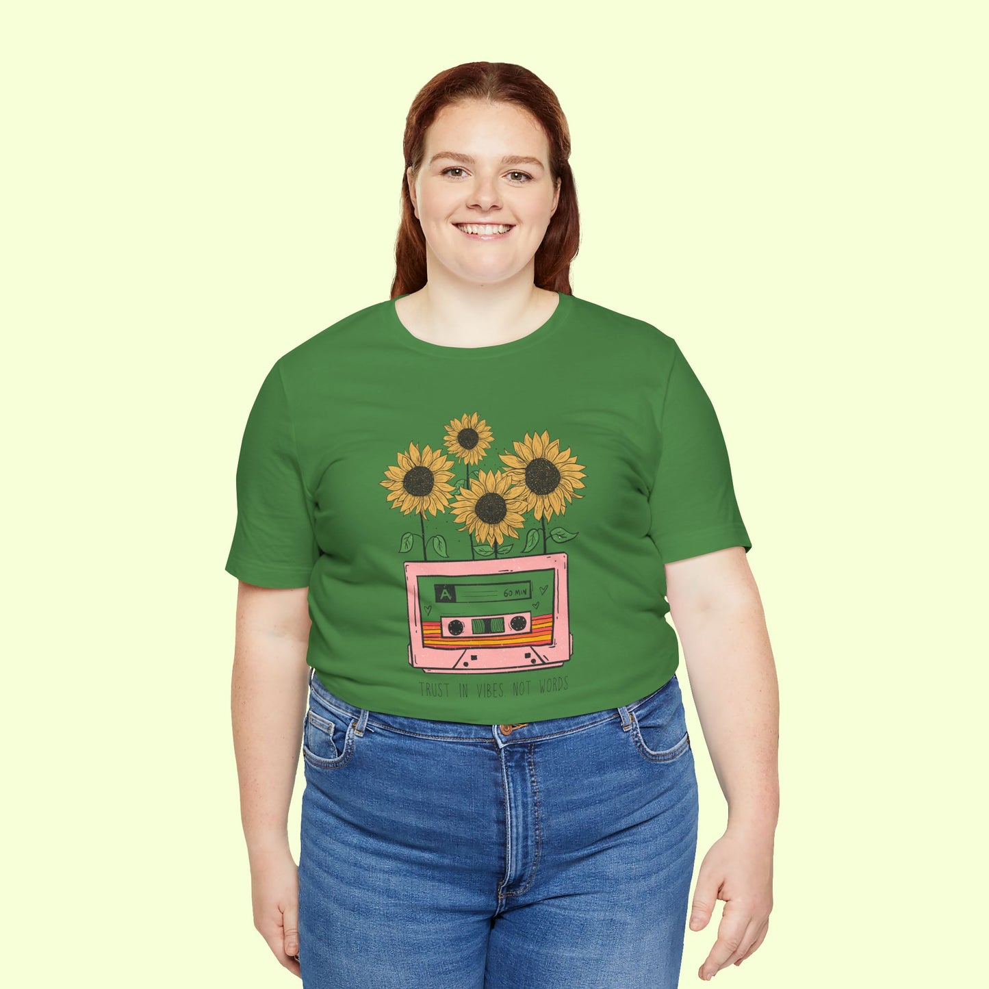 Trust In Vibes Not In Words. T-Shirt for Women | Inspirational Faith Quote Tee