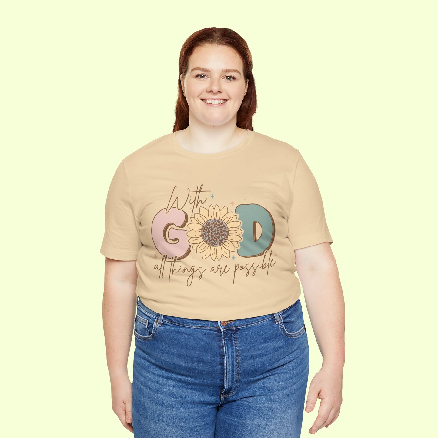 With God, All Things Are Possible.  T-Shirt for Women | Inspirational Faith Quote Tee