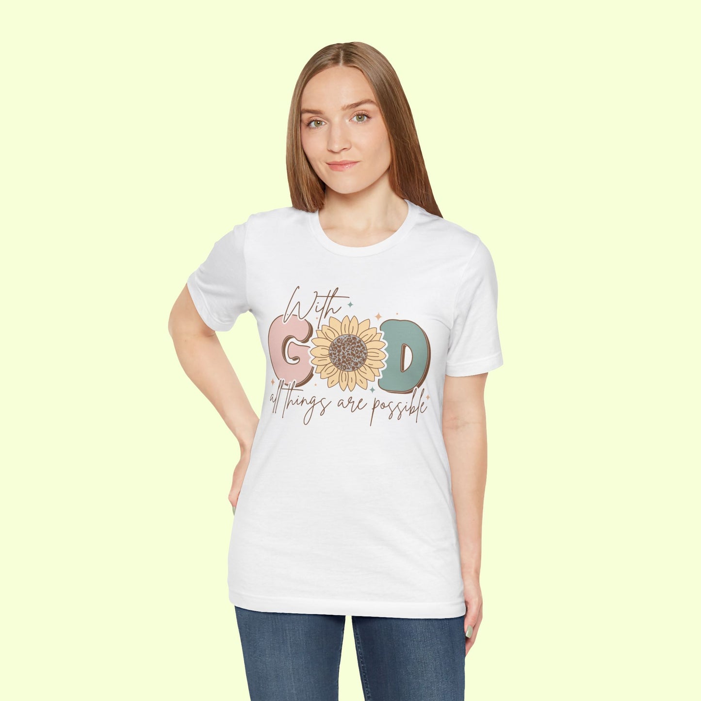 With God, All Things Are Possible.  T-Shirt for Women | Inspirational Faith Quote Tee