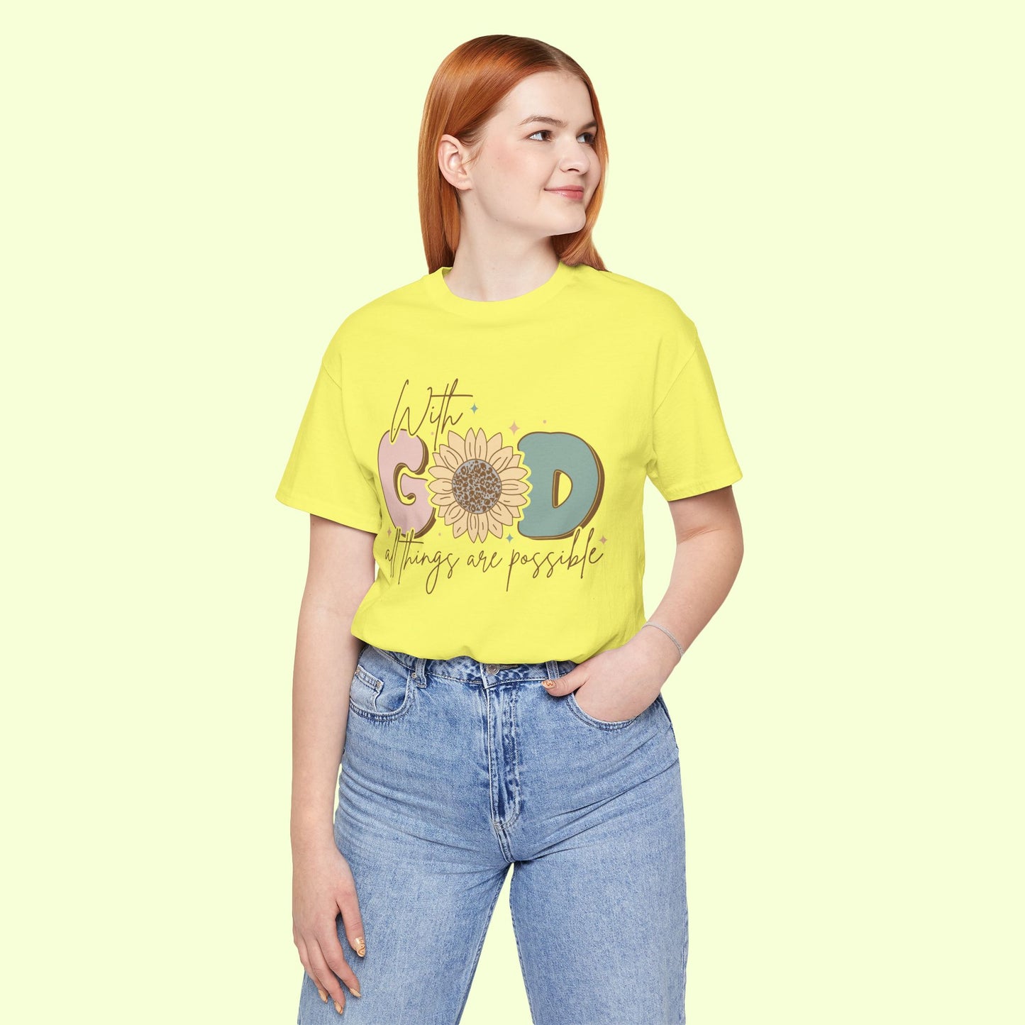 With God, All Things Are Possible.  T-Shirt for Women | Inspirational Faith Quote Tee