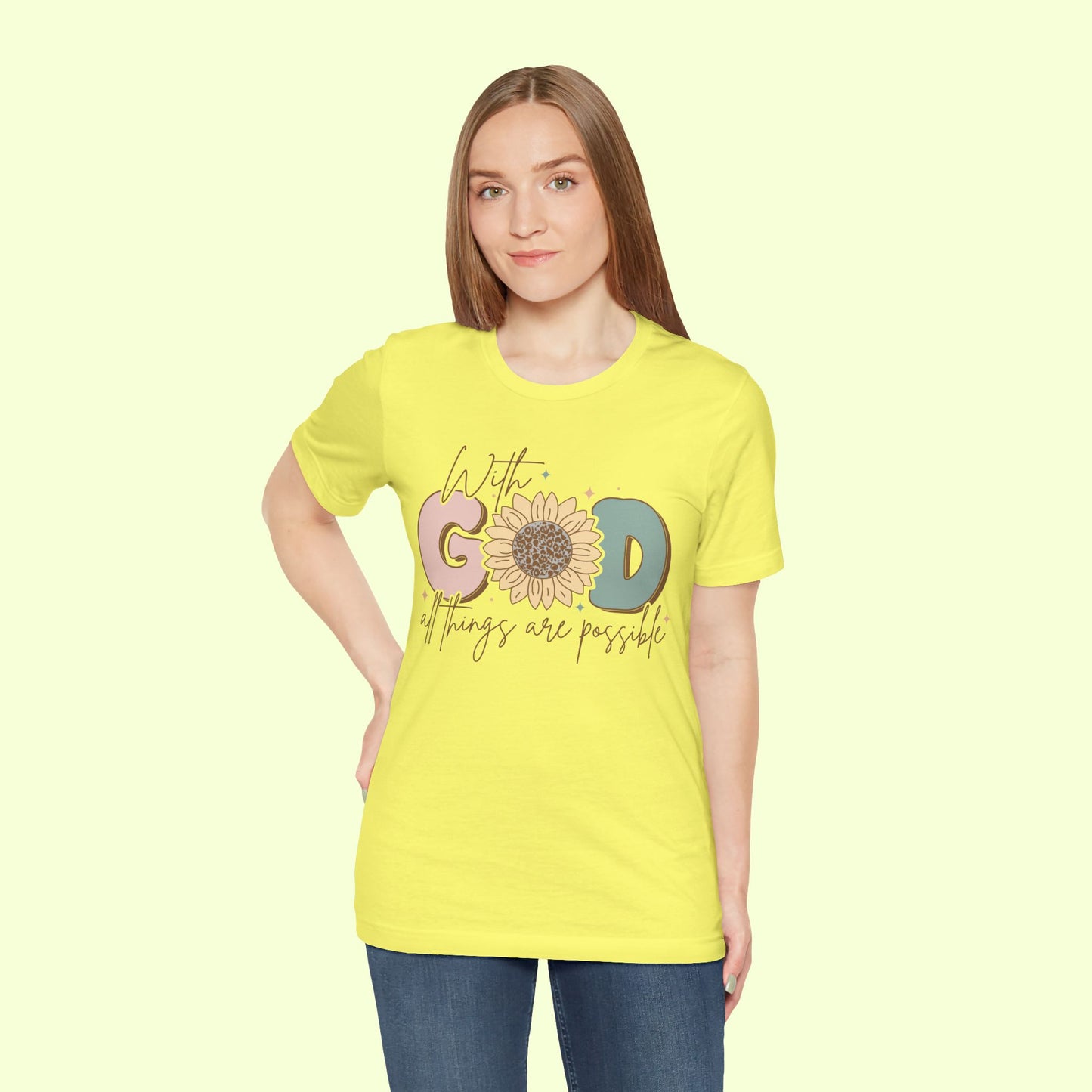With God, All Things Are Possible.  T-Shirt for Women | Inspirational Faith Quote Tee