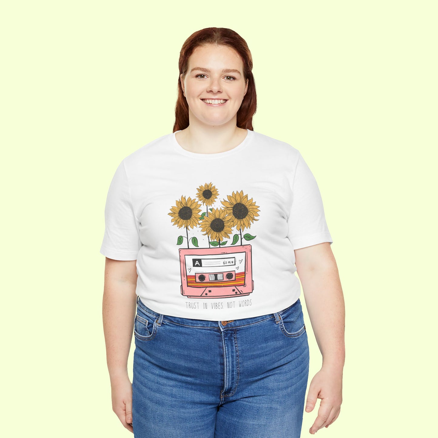 Trust In Vibes Not In Words. T-Shirt for Women | Inspirational Faith Quote Tee