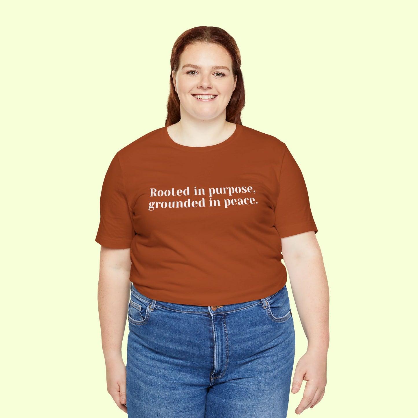Rooted in purpose, grounded in peace.T-Shirt for Women | Inspirational Faith Quote Tee