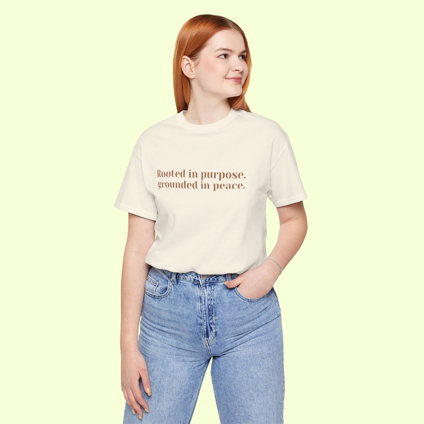 Rooted in purpose, grounded in peace.T-Shirt for Women | Inspirational Faith Quote Tee