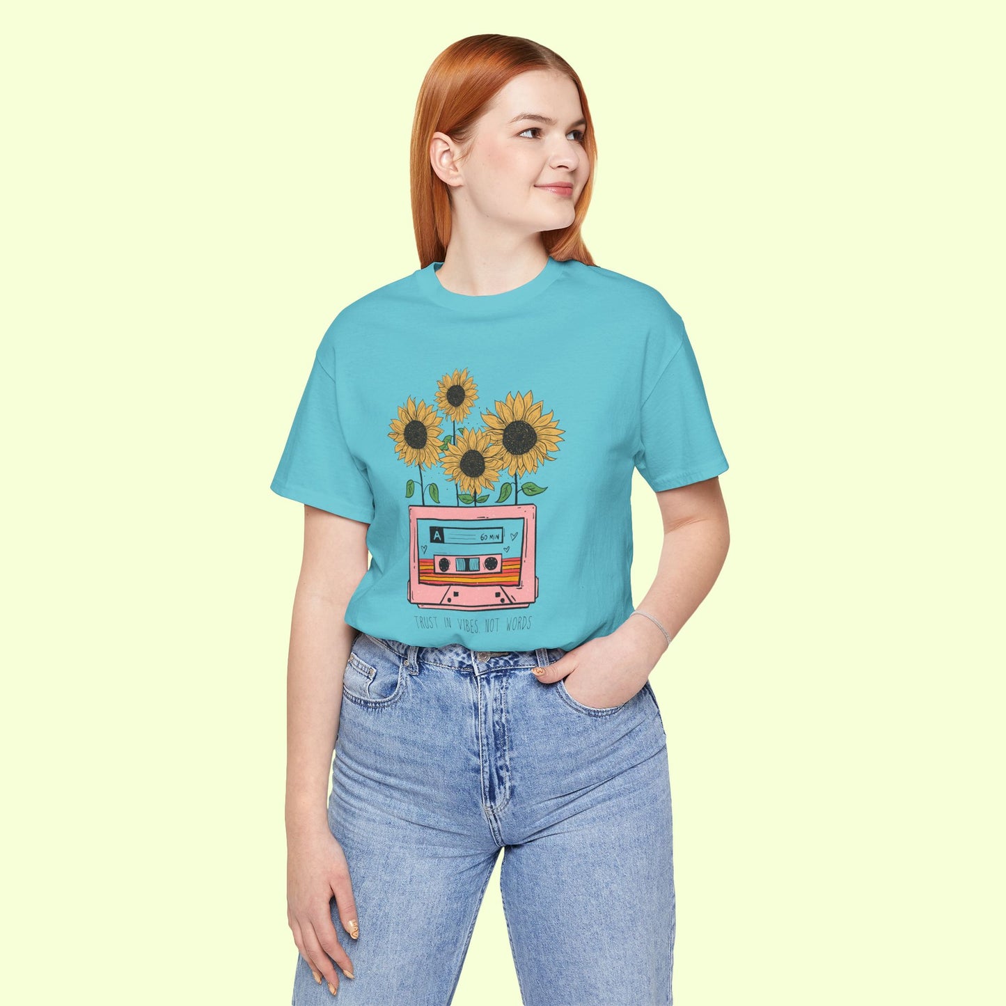 Trust In Vibes Not In Words. T-Shirt for Women | Inspirational Faith Quote Tee