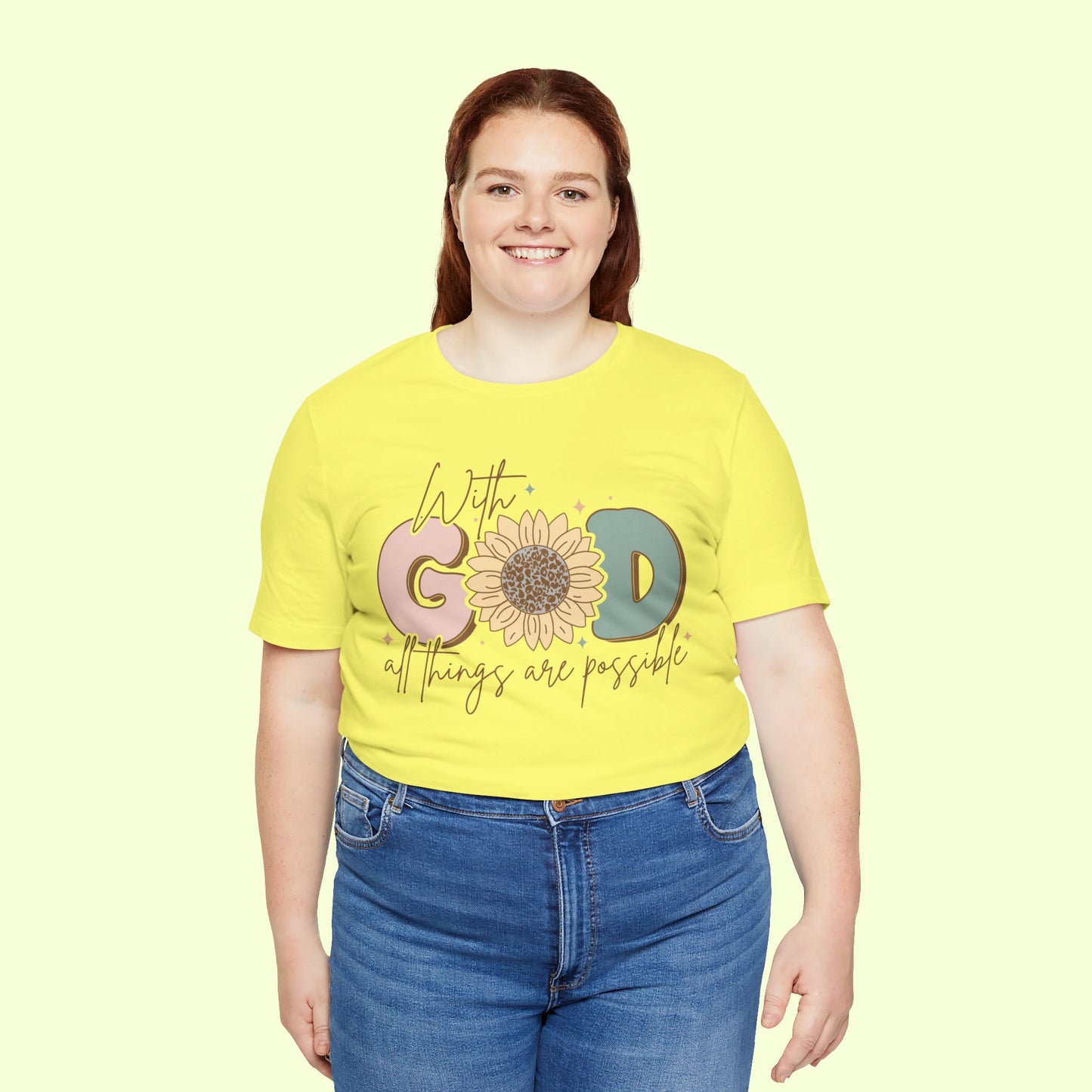 With God, All Things Are Possible.  T-Shirt for Women | Inspirational Faith Quote Tee
