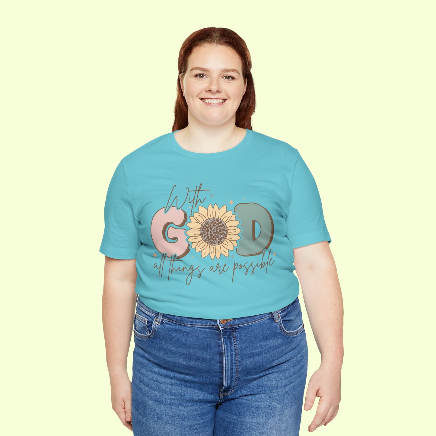 With God, All Things Are Possible.  T-Shirt for Women | Inspirational Faith Quote Tee