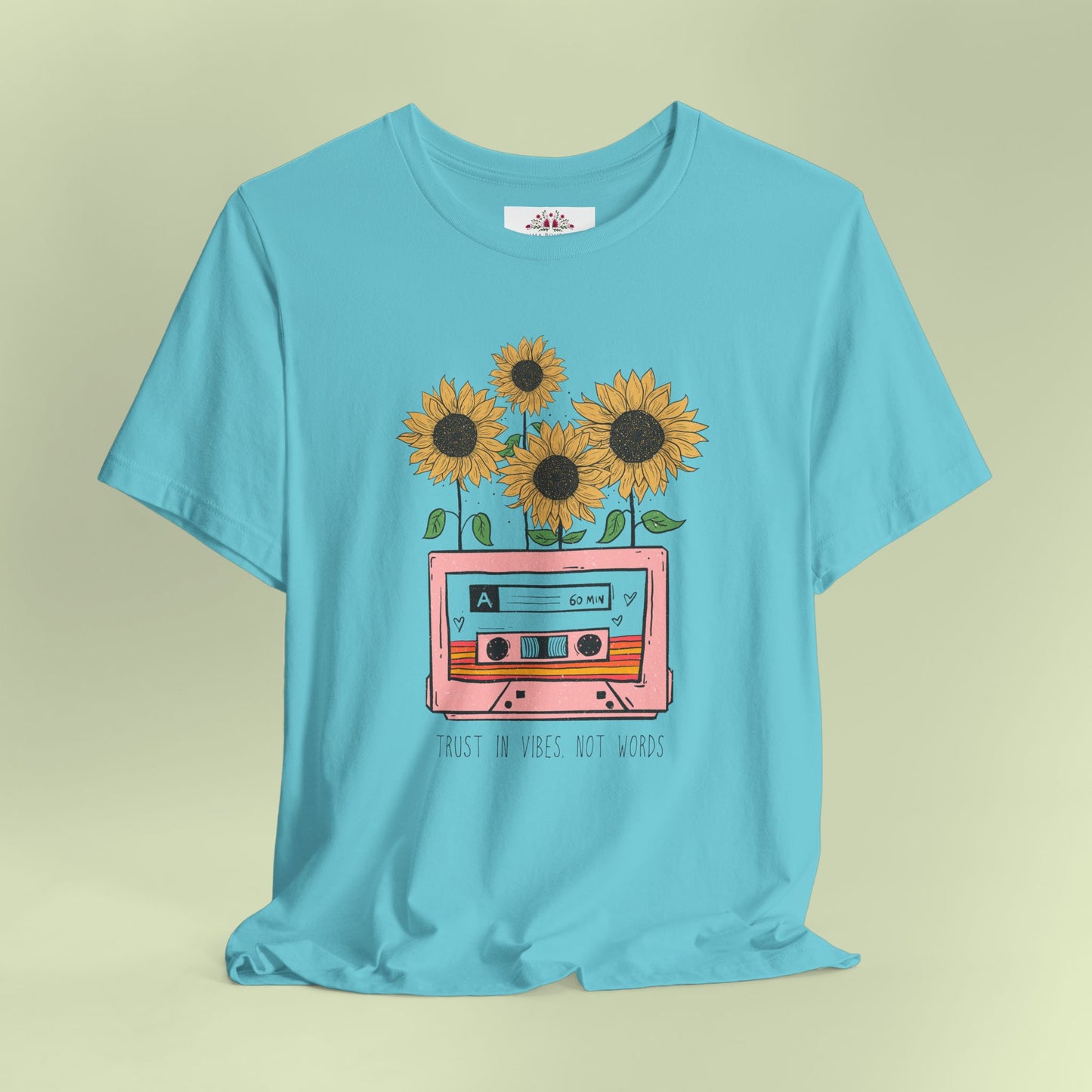 Trust In Vibes Not In Words. T-Shirt for Women | Inspirational Faith Quote Tee