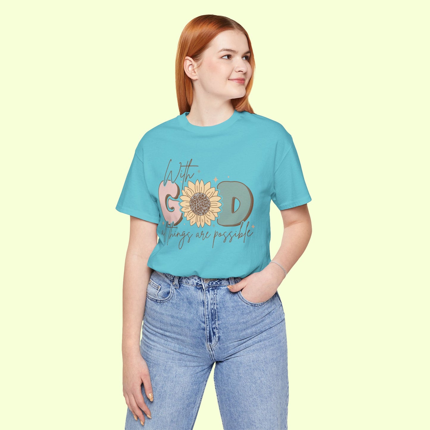 With God, All Things Are Possible.  T-Shirt for Women | Inspirational Faith Quote Tee