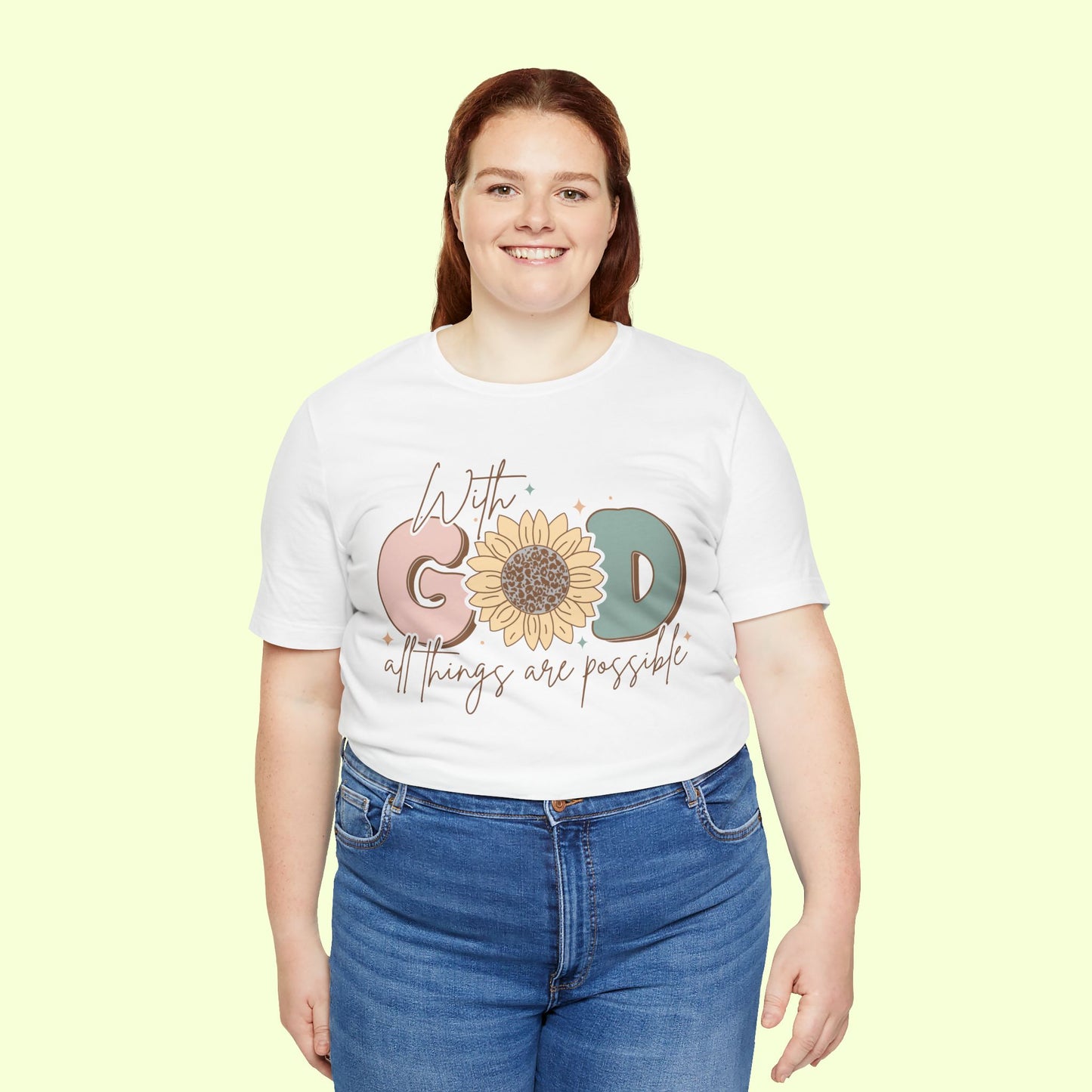 With God, All Things Are Possible.  T-Shirt for Women | Inspirational Faith Quote Tee