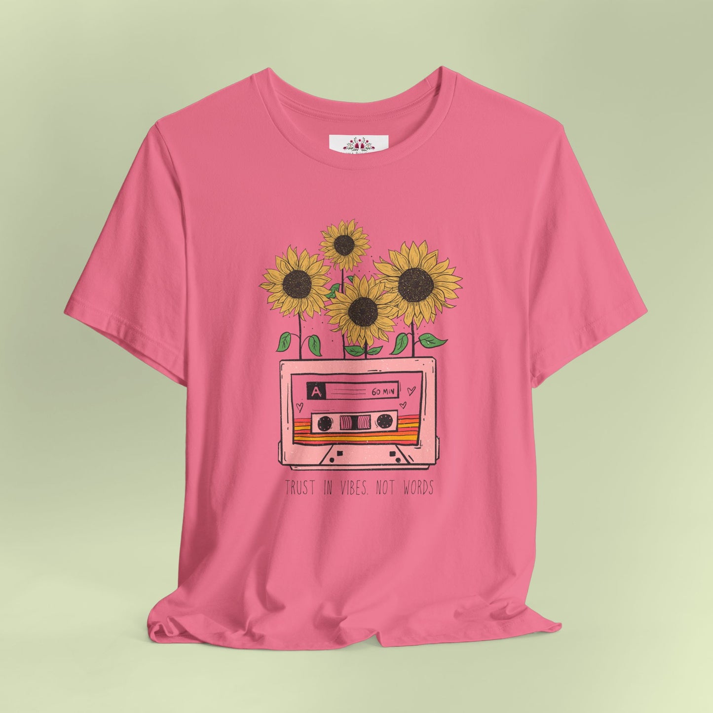 Trust In Vibes Not In Words. T-Shirt for Women | Inspirational Faith Quote Tee