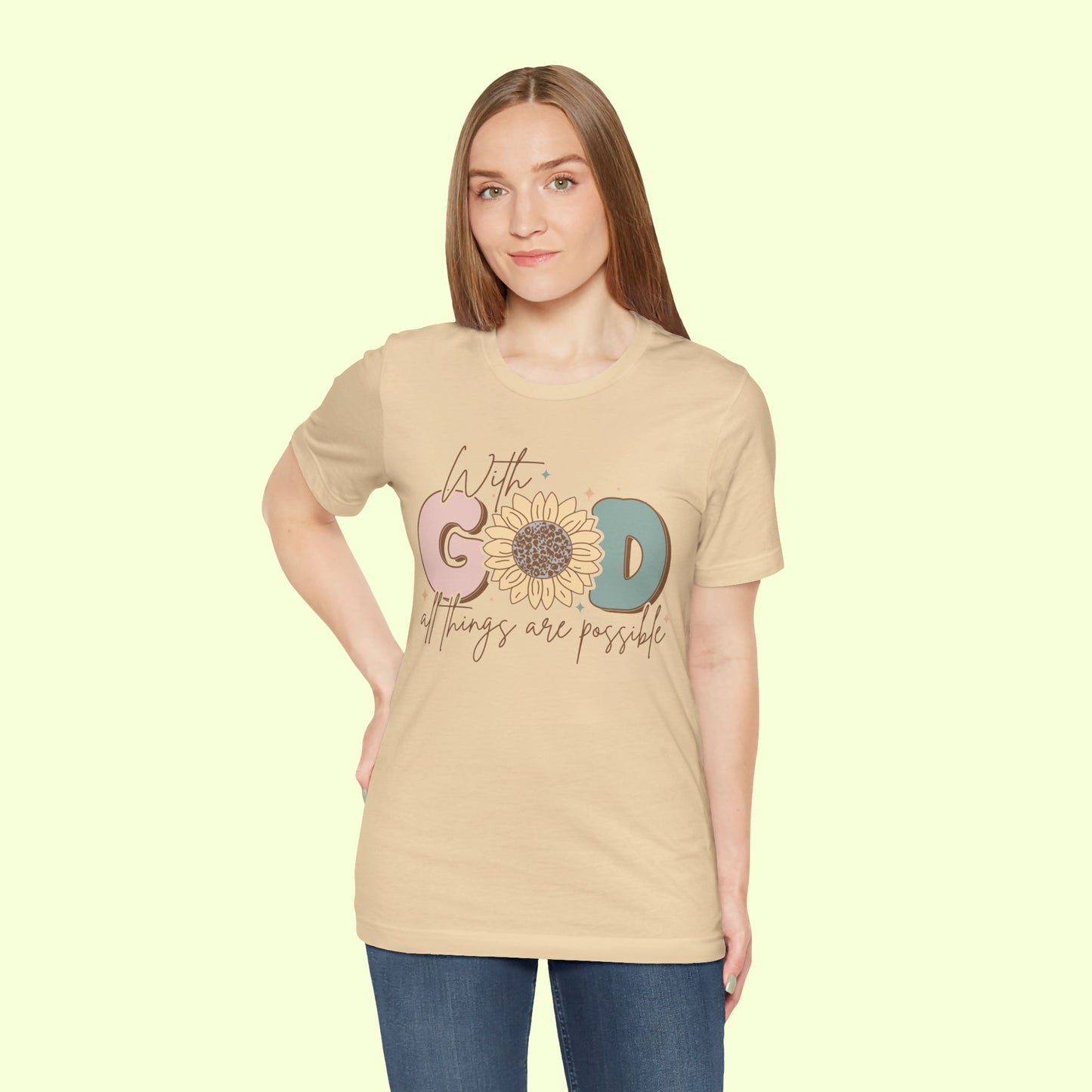 With God, All Things Are Possible.  T-Shirt for Women | Inspirational Faith Quote Tee