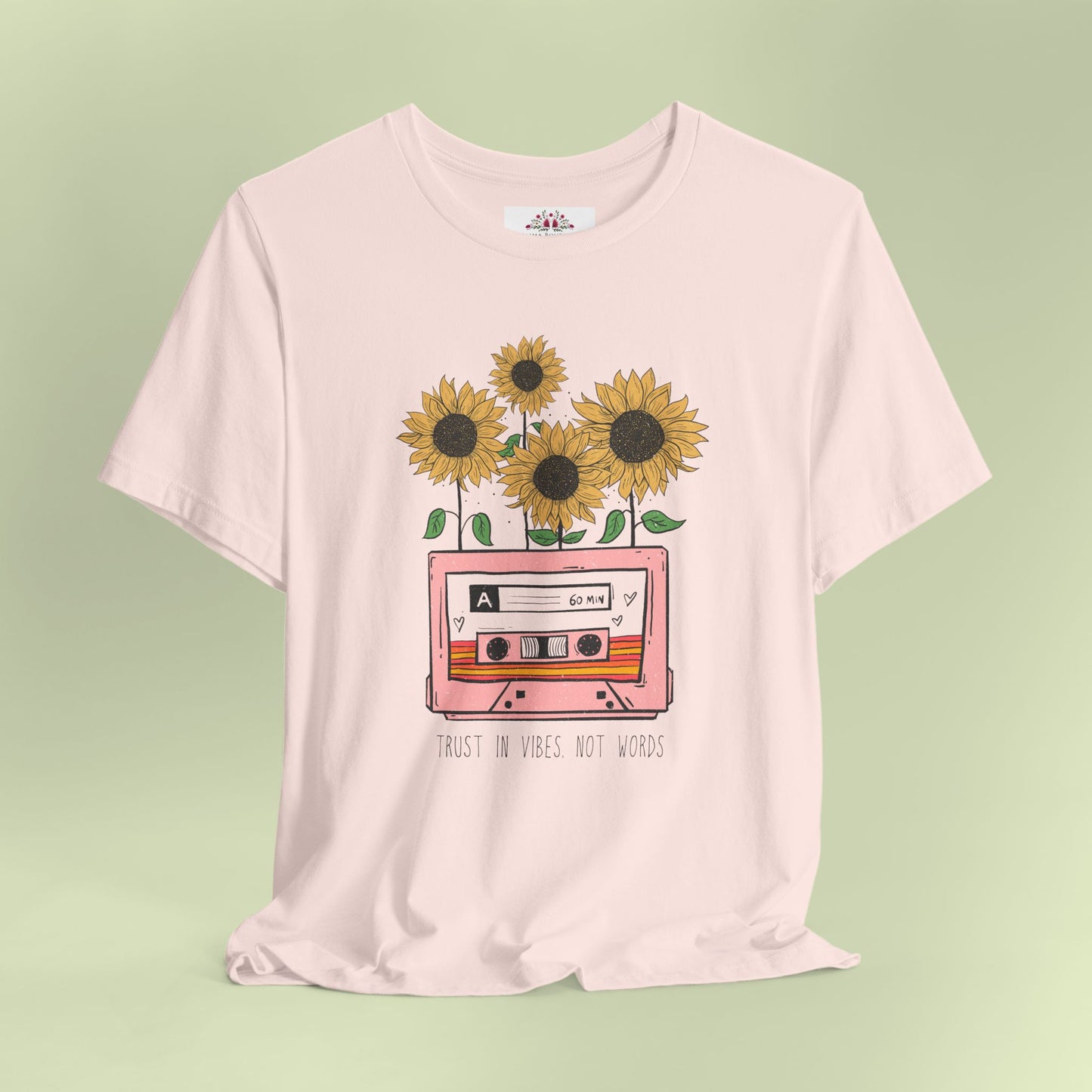 Trust In Vibes Not In Words. T-Shirt for Women | Inspirational Faith Quote Tee