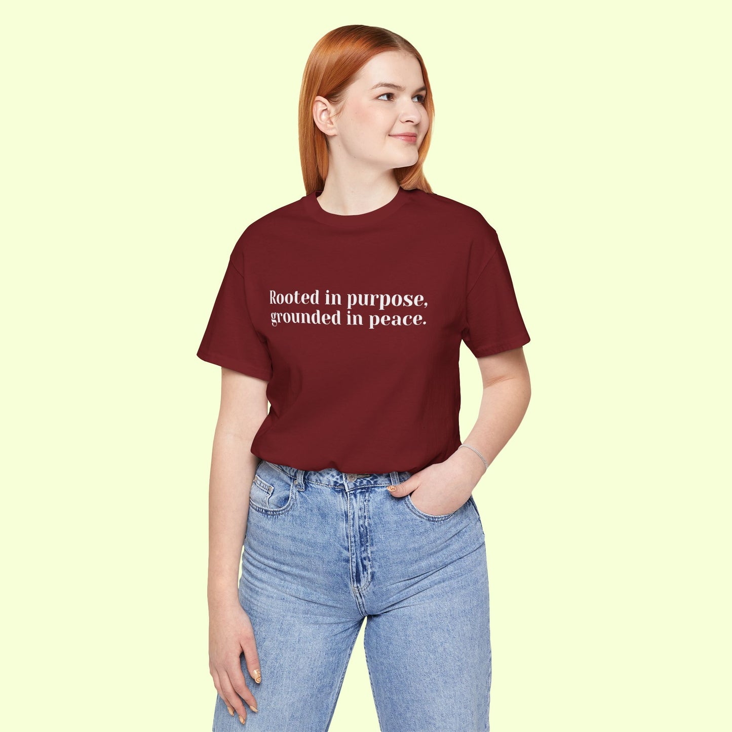Rooted in purpose, grounded in peace.T-Shirt for Women | Inspirational Faith Quote Tee