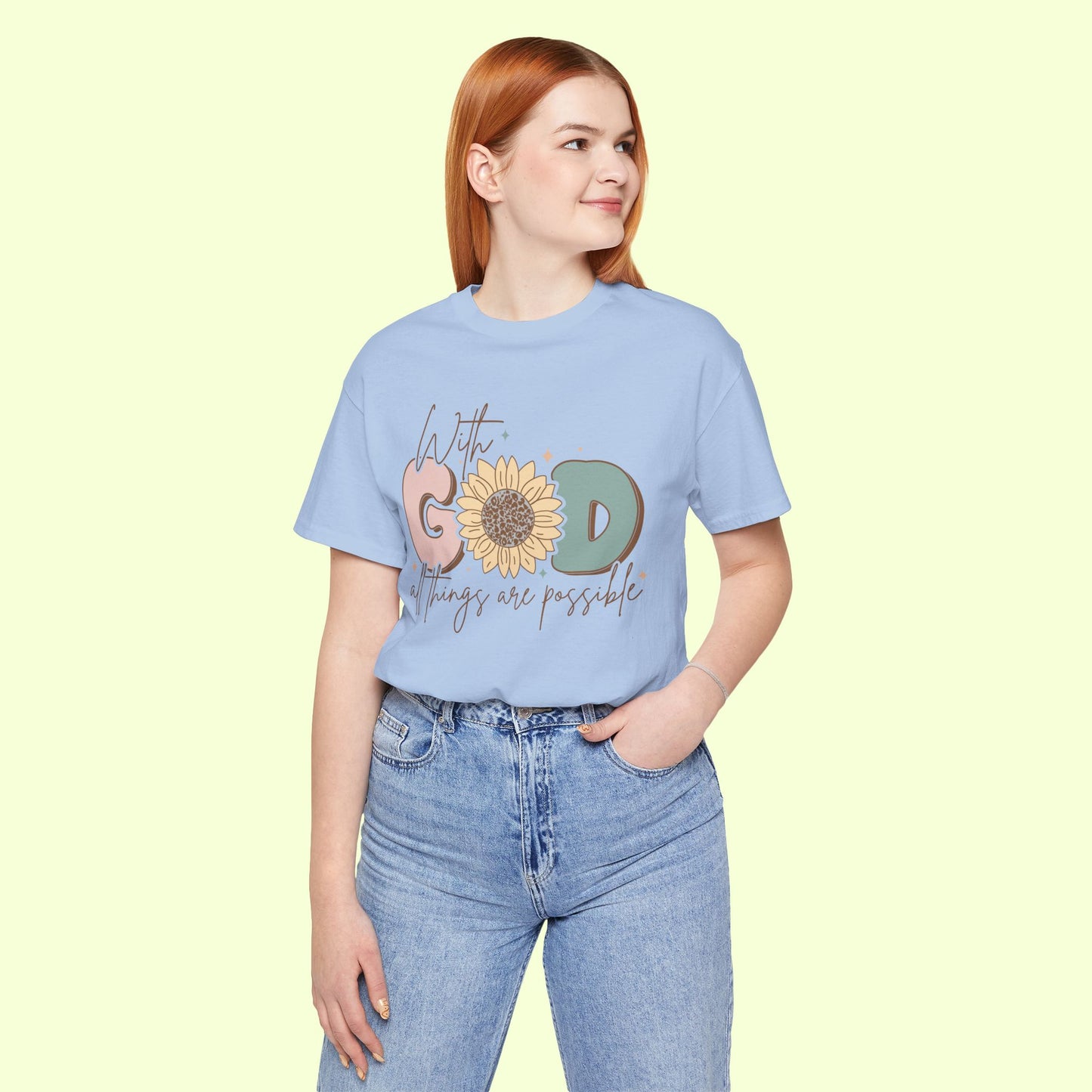 With God, All Things Are Possible.  T-Shirt for Women | Inspirational Faith Quote Tee