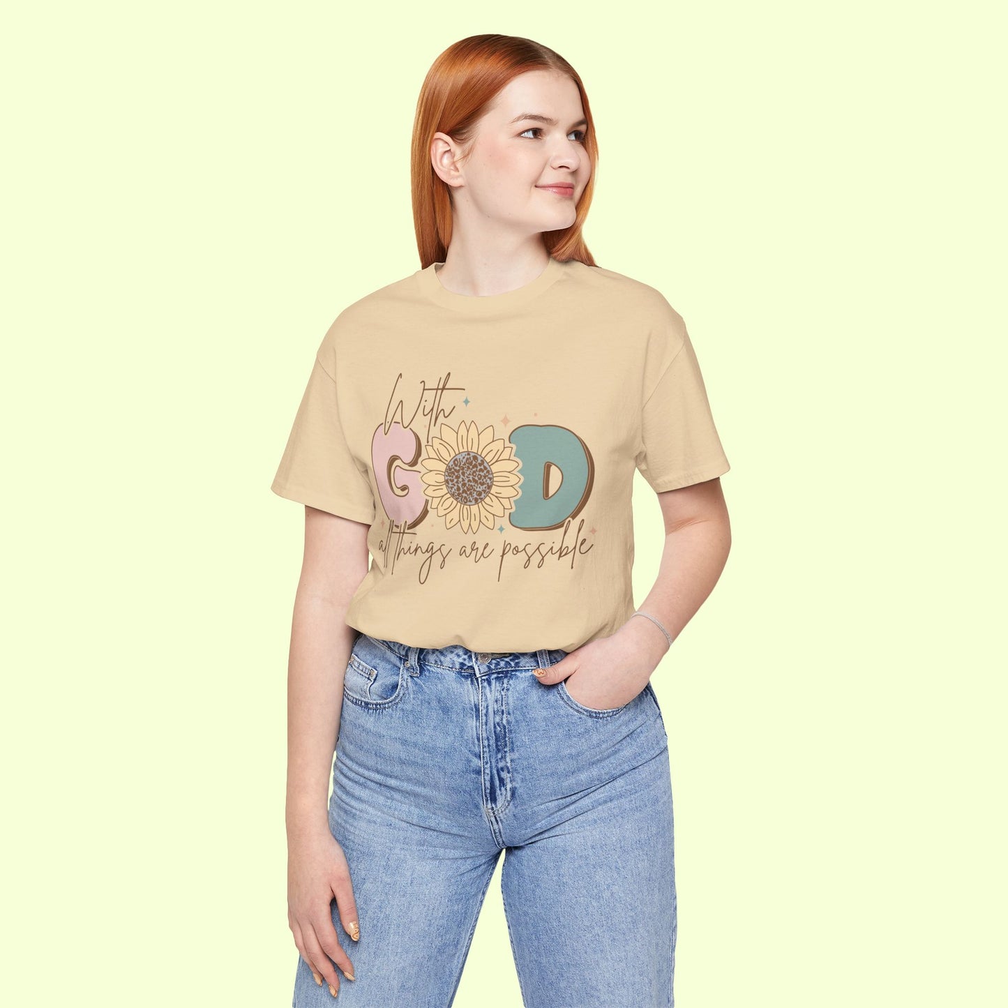With God, All Things Are Possible.  T-Shirt for Women | Inspirational Faith Quote Tee