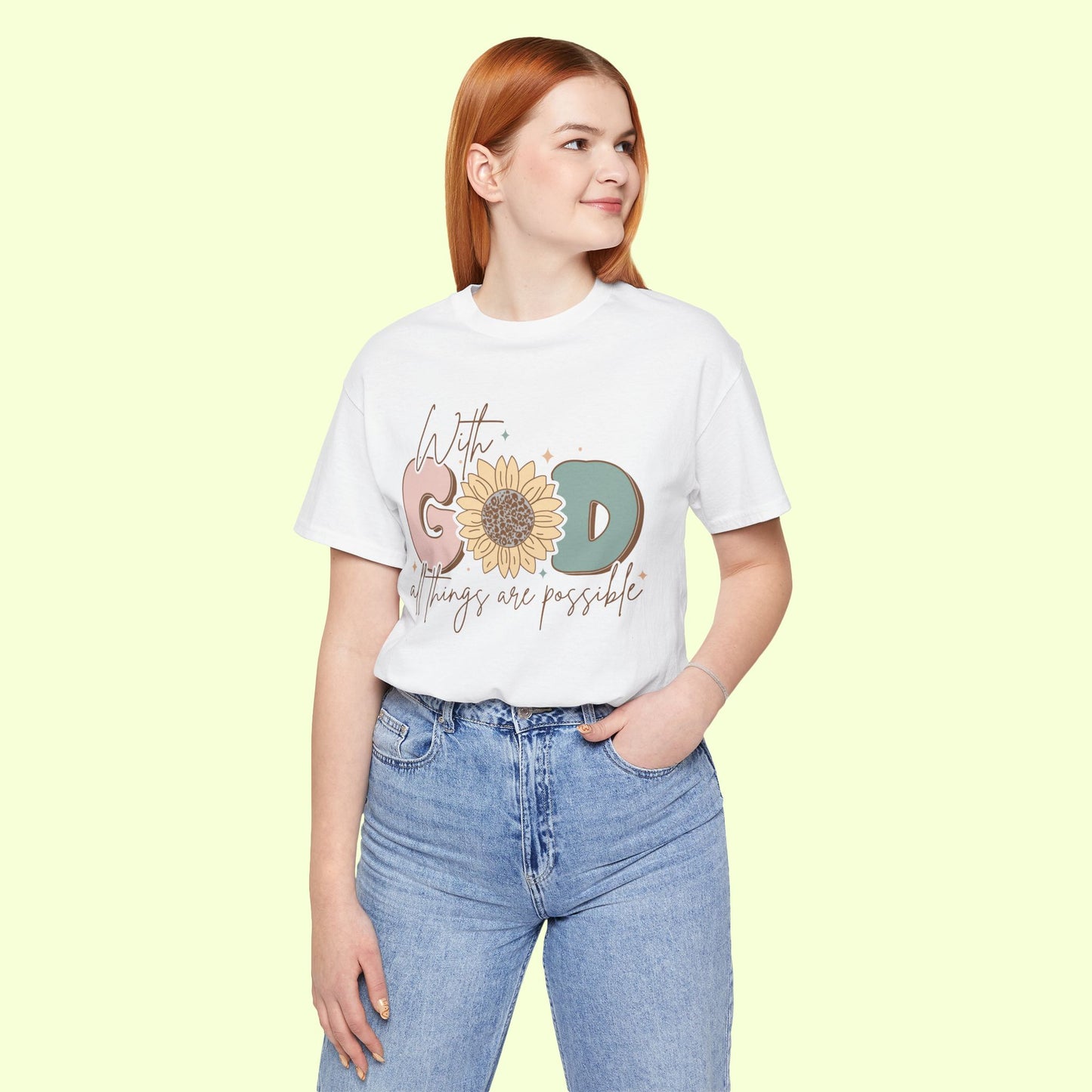 With God, All Things Are Possible.  T-Shirt for Women | Inspirational Faith Quote Tee