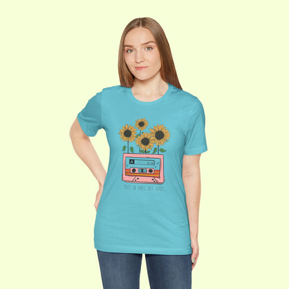 Trust In Vibes Not In Words. T-Shirt for Women | Inspirational Faith Quote Tee