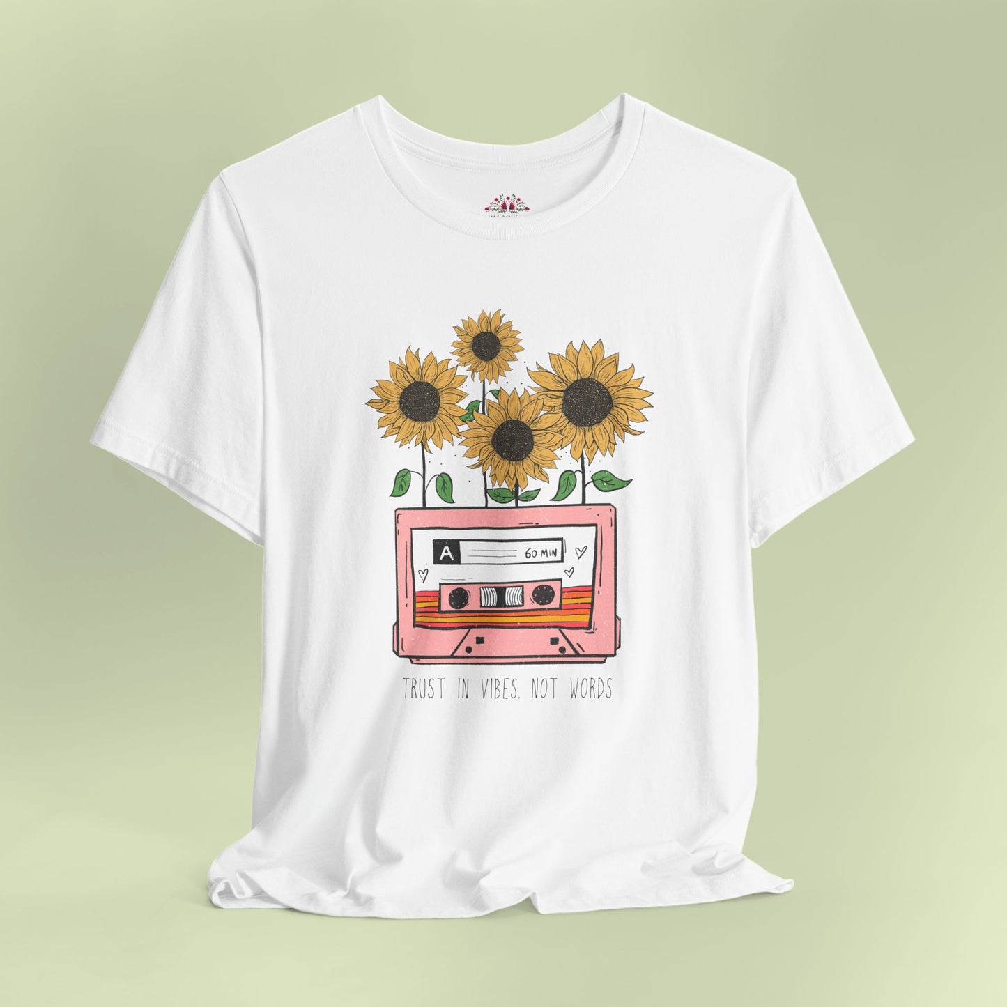 Trust In Vibes Not In Words. T-Shirt for Women | Inspirational Faith Quote Tee