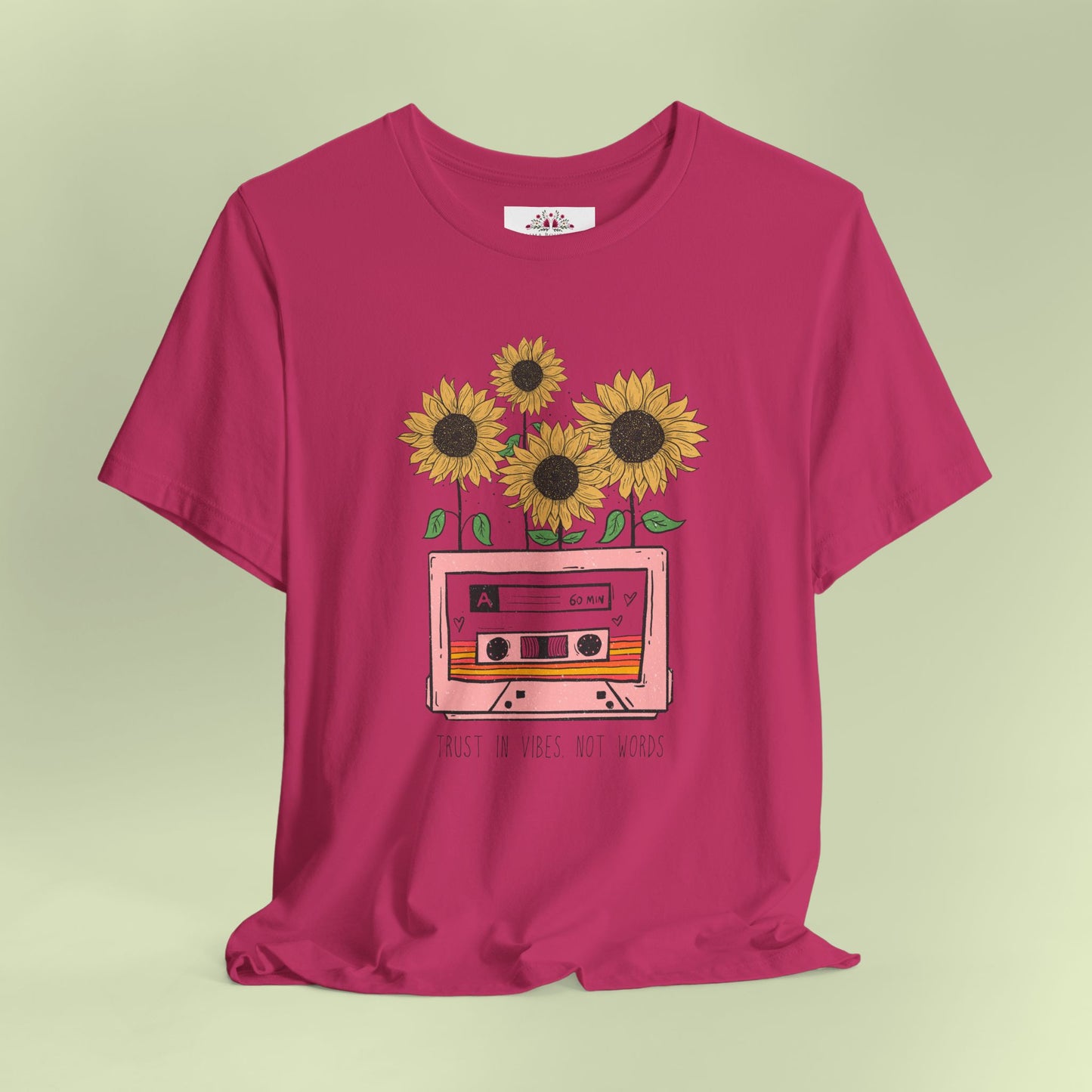 Trust In Vibes Not In Words. T-Shirt for Women | Inspirational Faith Quote Tee